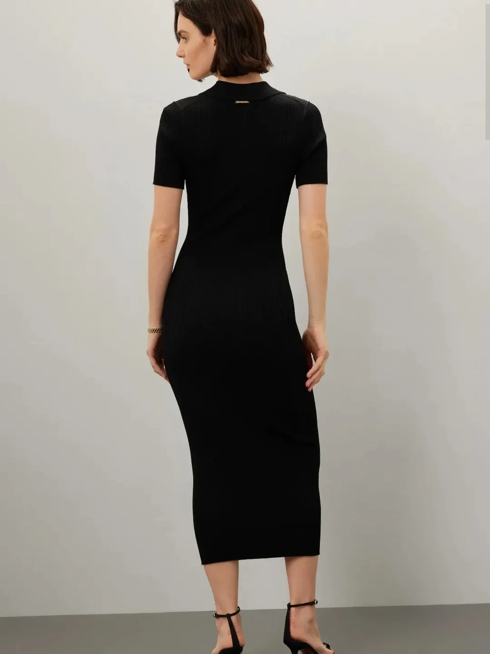 MICHAEL KORS BLACK POLO MIDI DRESS SIZE XS MSRP $185
